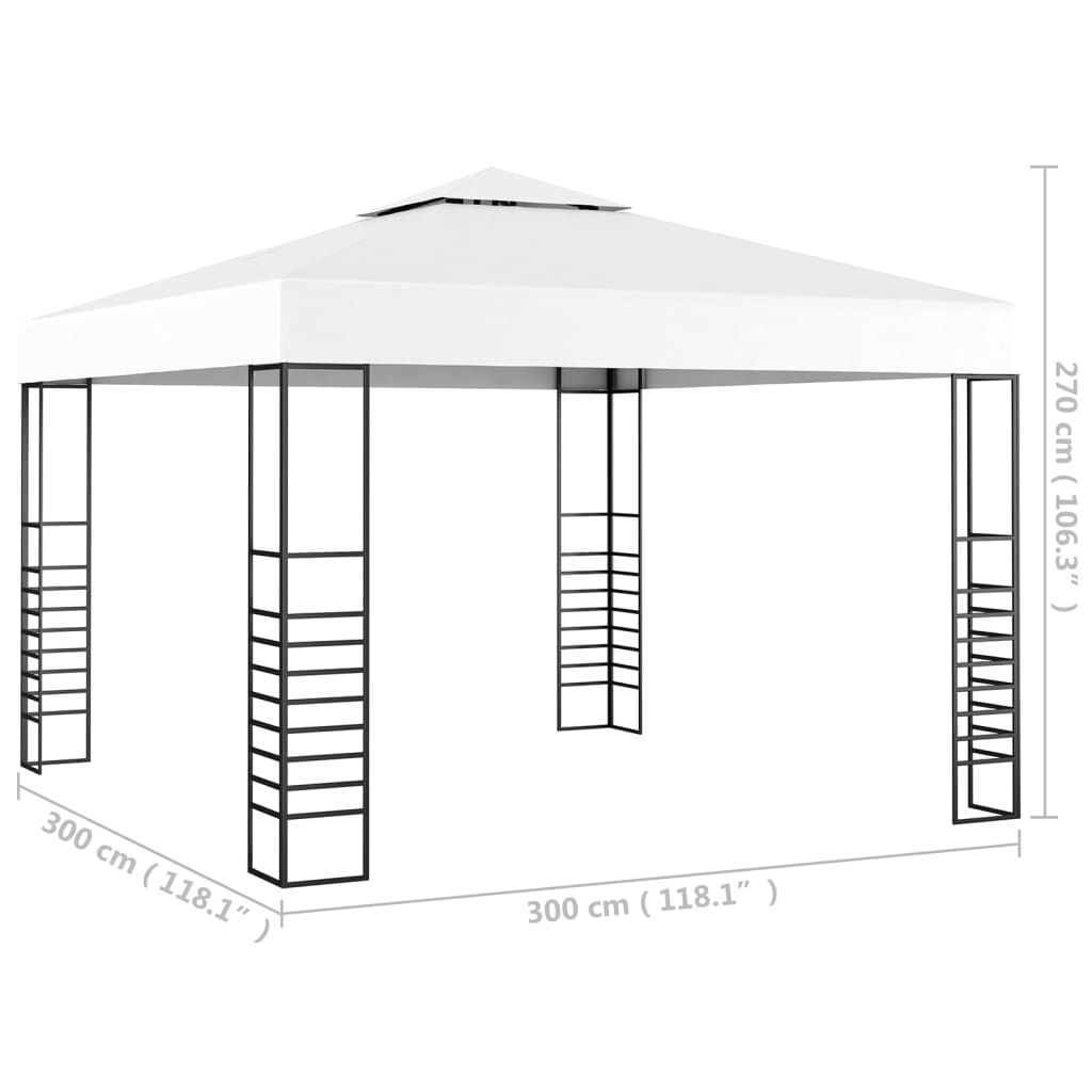 Tuinpaviljoen 3x3 m wit