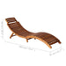 Ligbed met tafel massief acaciahout bruin