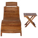 Ligbed met tafel massief acaciahout bruin