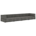 4-delige Loungeset met kussens poly rattan grijs