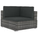 4-delige Loungeset met kussens poly rattan grijs