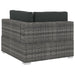 4-delige Loungeset met kussens poly rattan grijs