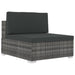 4-delige Loungeset met kussens poly rattan grijs