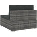 4-delige Loungeset met kussens poly rattan grijs