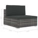 4-delige Loungeset met kussens poly rattan grijs
