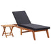 Ligbed met tafel poly rattan en massief acaciahout