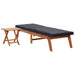 Ligbed met tafel poly rattan en massief acaciahout