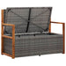 Opbergbankje 115 cm poly rattan en massief acaciahout grijs