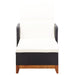 Ligbed poly rattan en massief acaciahout zwart