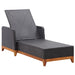 Ligbed poly rattan en massief acaciahout zwart
