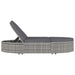 Ligbed met kussens 2-persoons poly rattan grijs