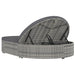 Ligbed met kussens 2-persoons poly rattan grijs