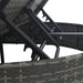 Ligbed met kussens 2-persoons poly rattan grijs
