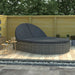 Ligbed met kussens 2-persoons poly rattan grijs