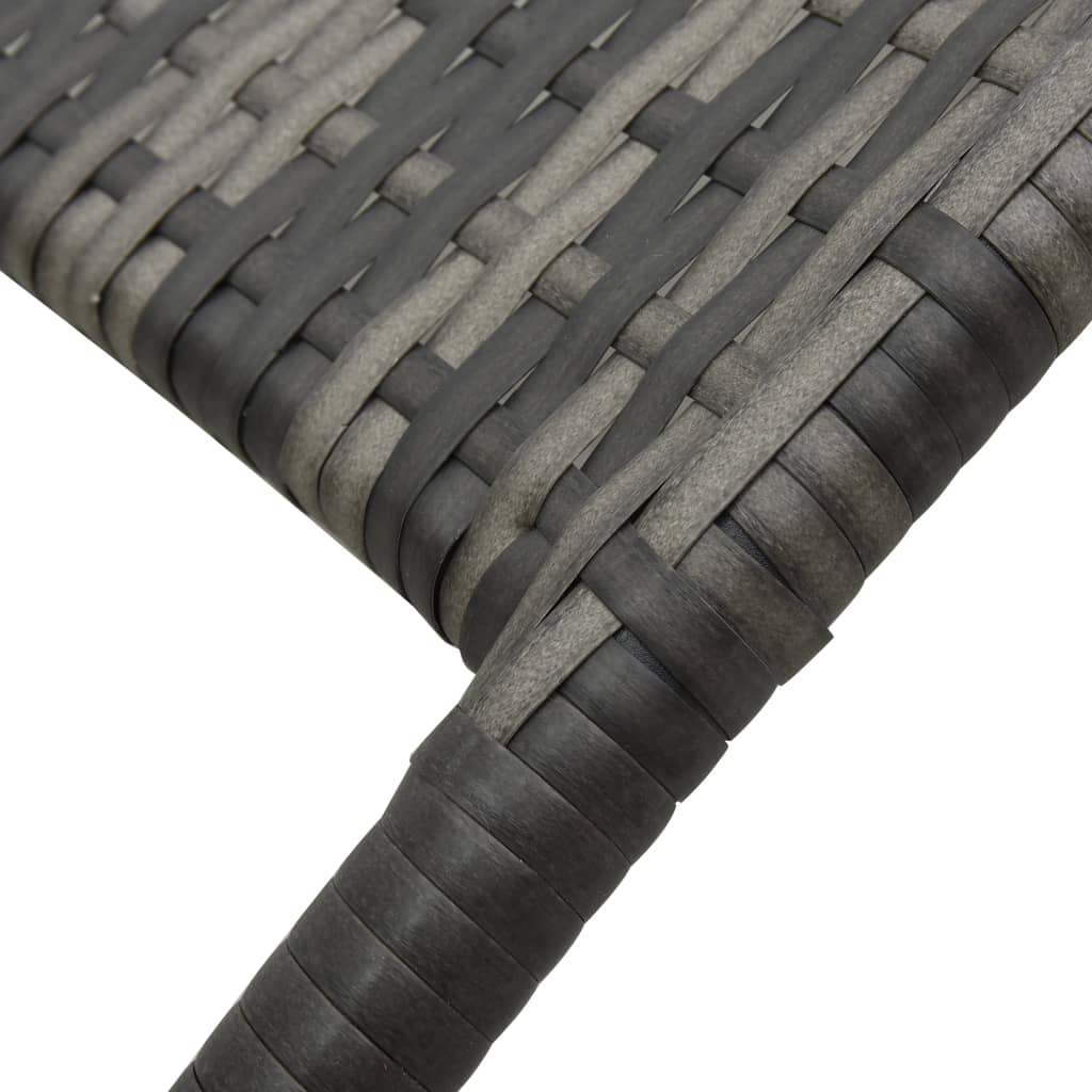Ligbed inklapbaar poly rattan grijs