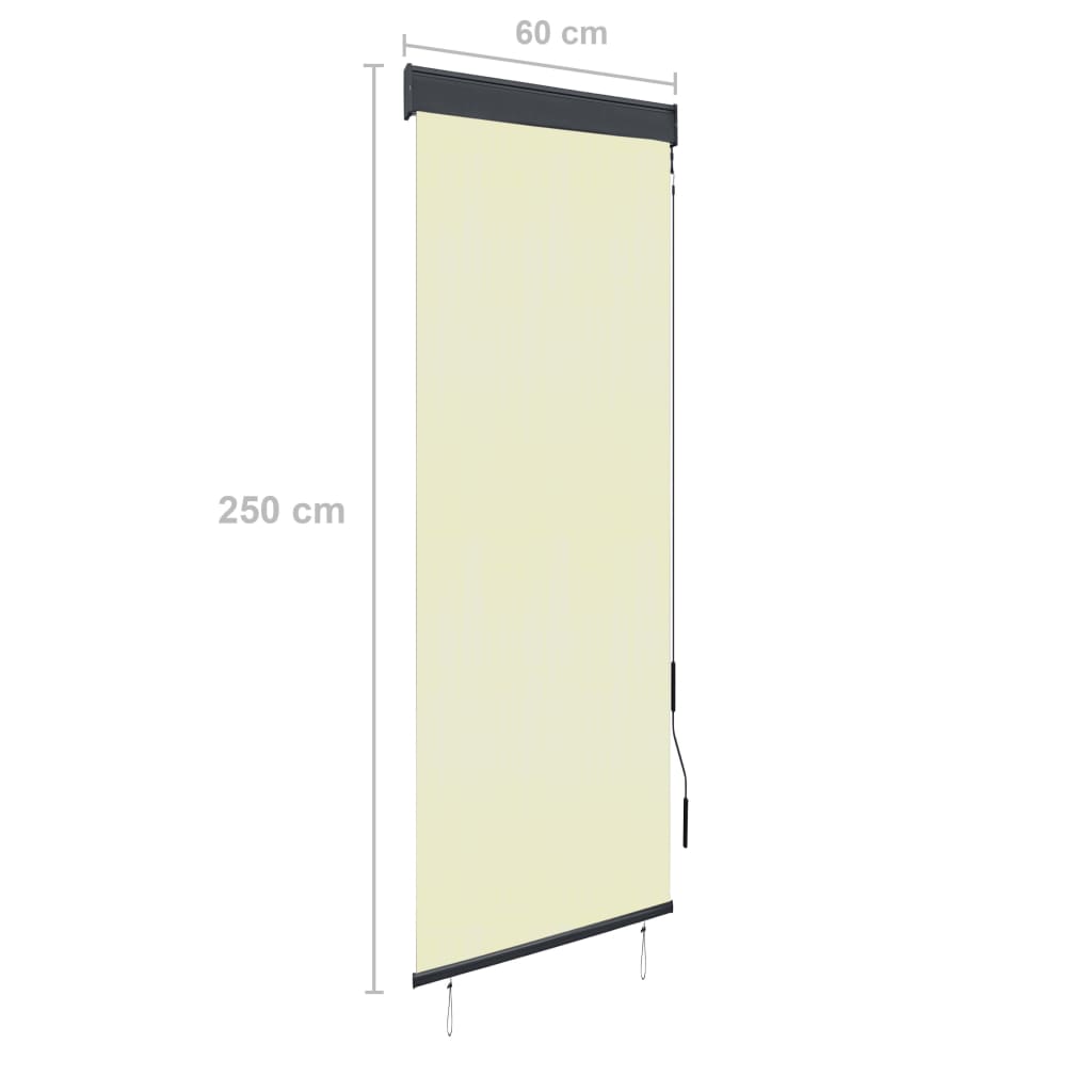 Rolgordijn voor buiten 60x250 cm crème