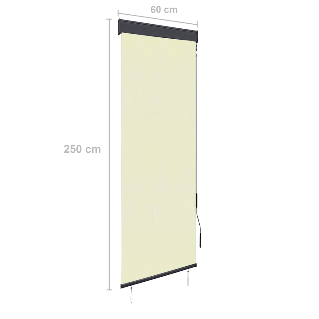 Rolgordijn voor buiten 60x250 cm crème