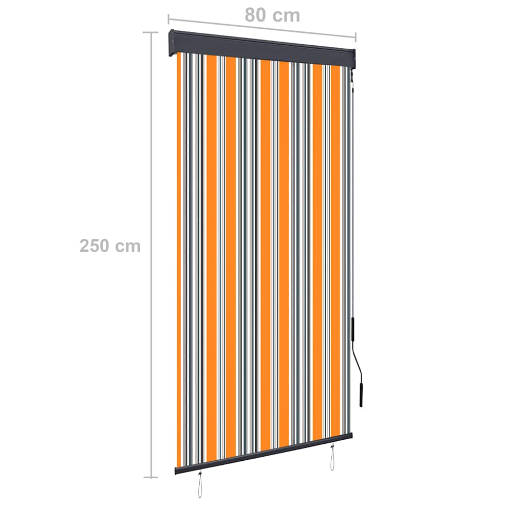 Rolgordijn voor buiten 80x250 cm geel en blauw