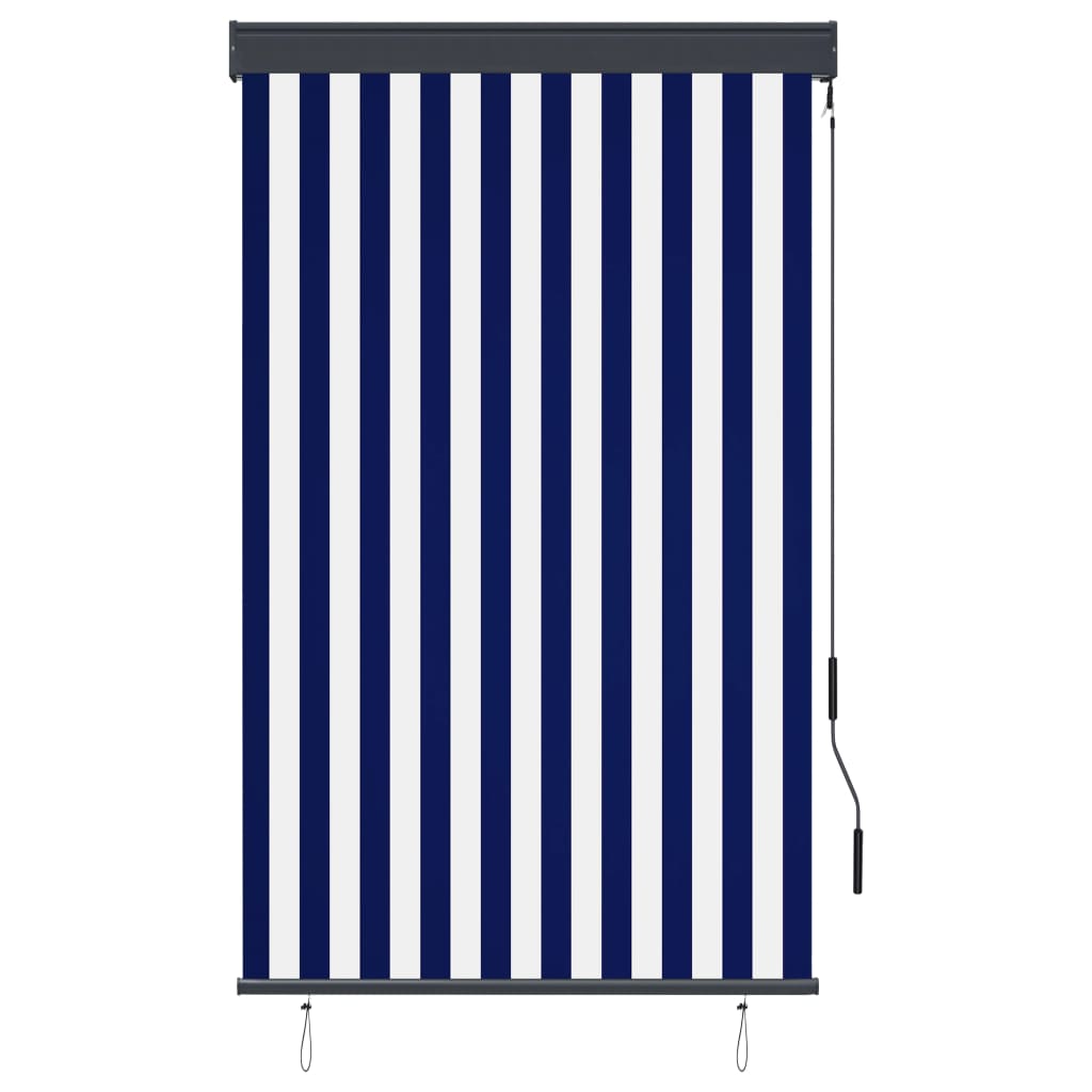 Rolgordijn voor buiten 100x250 cm blauw en wit