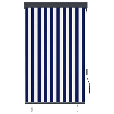 Rolgordijn voor buiten 100x250 cm blauw en wit