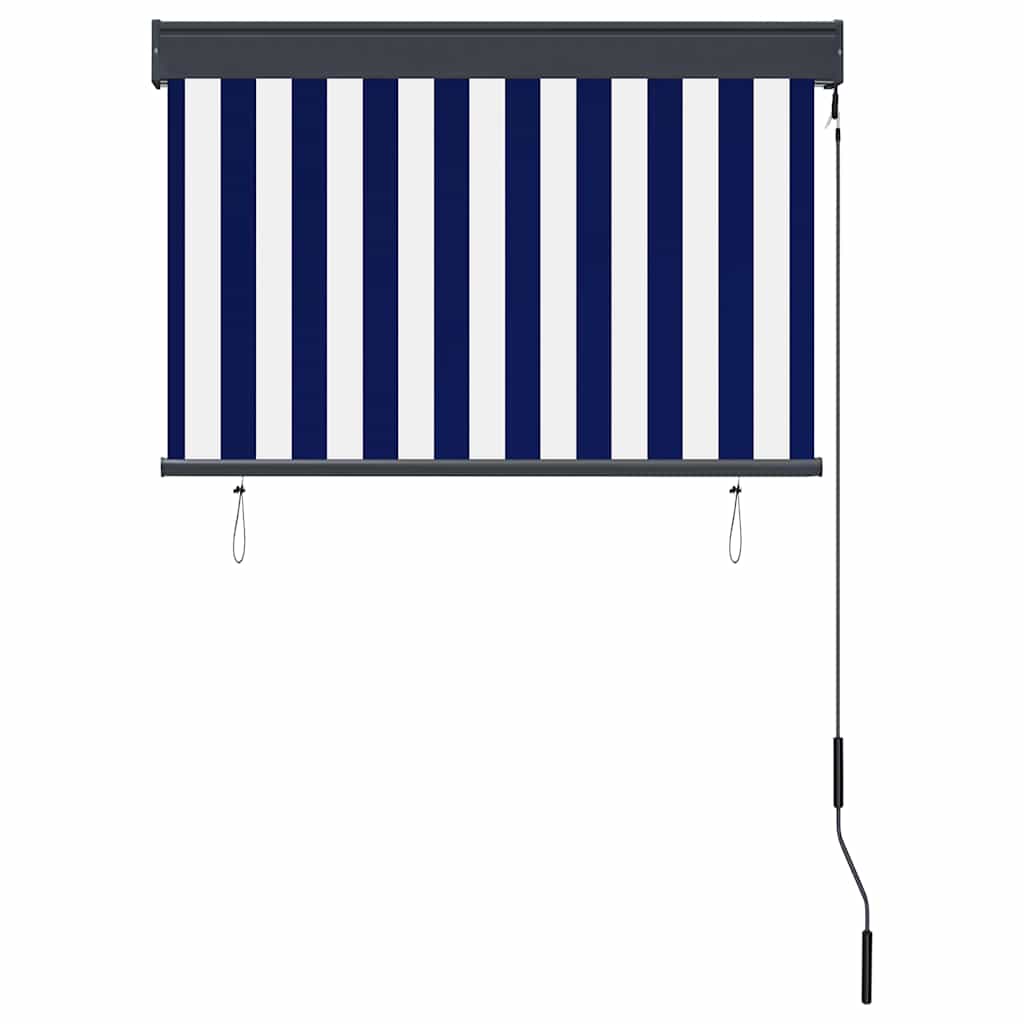Rolgordijn voor buiten 100x250 cm blauw en wit