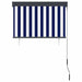 Rolgordijn voor buiten 100x250 cm blauw en wit