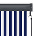 Rolgordijn voor buiten 100x250 cm blauw en wit