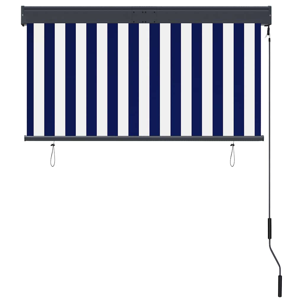 Rolgordijn voor buiten 120x250 cm blauw en wit