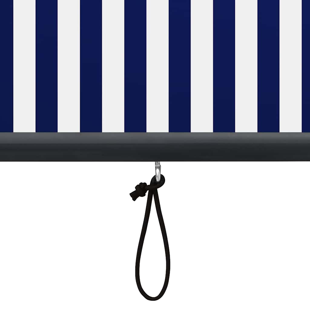 Rolgordijn voor buiten 120x250 cm blauw en wit