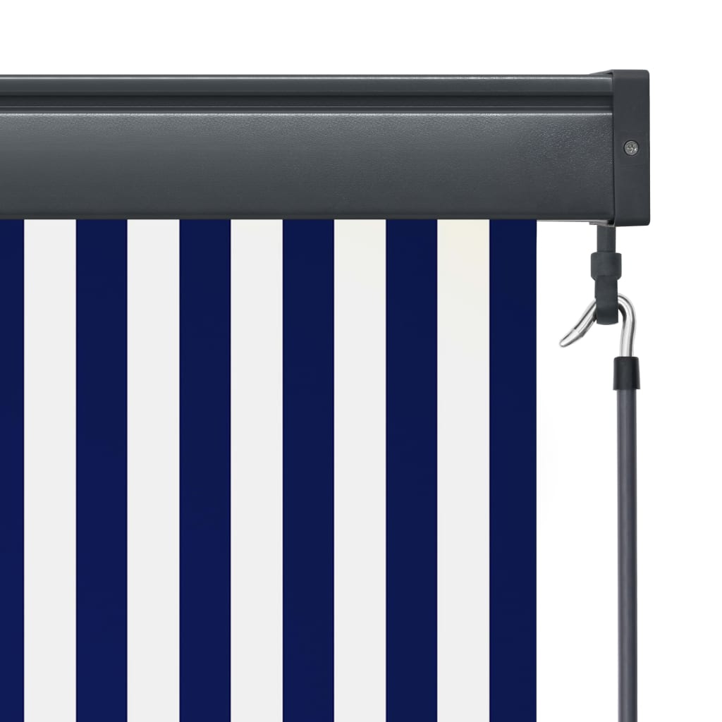 Rolgordijn voor buiten 160x250 cm blauw en wit