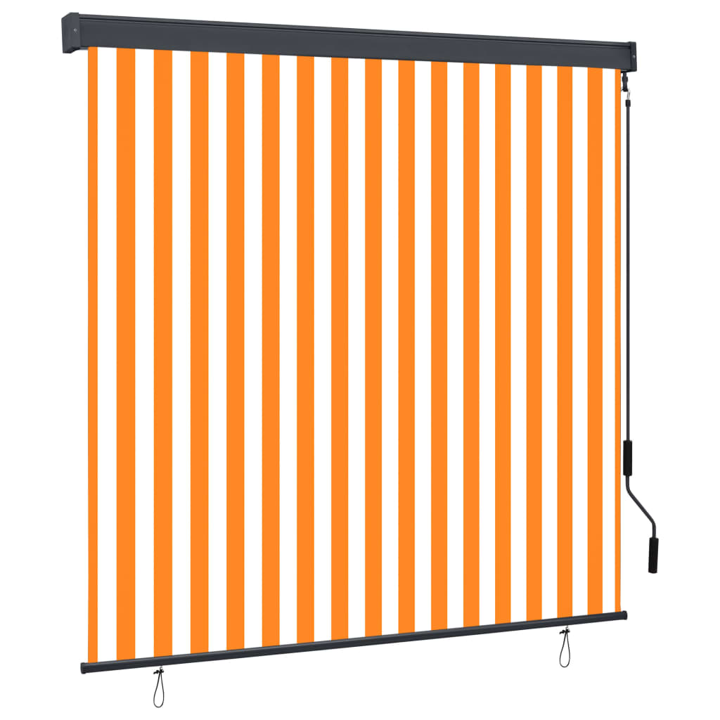 Rolgordijn voor buiten 160x250 cm wit en oranje