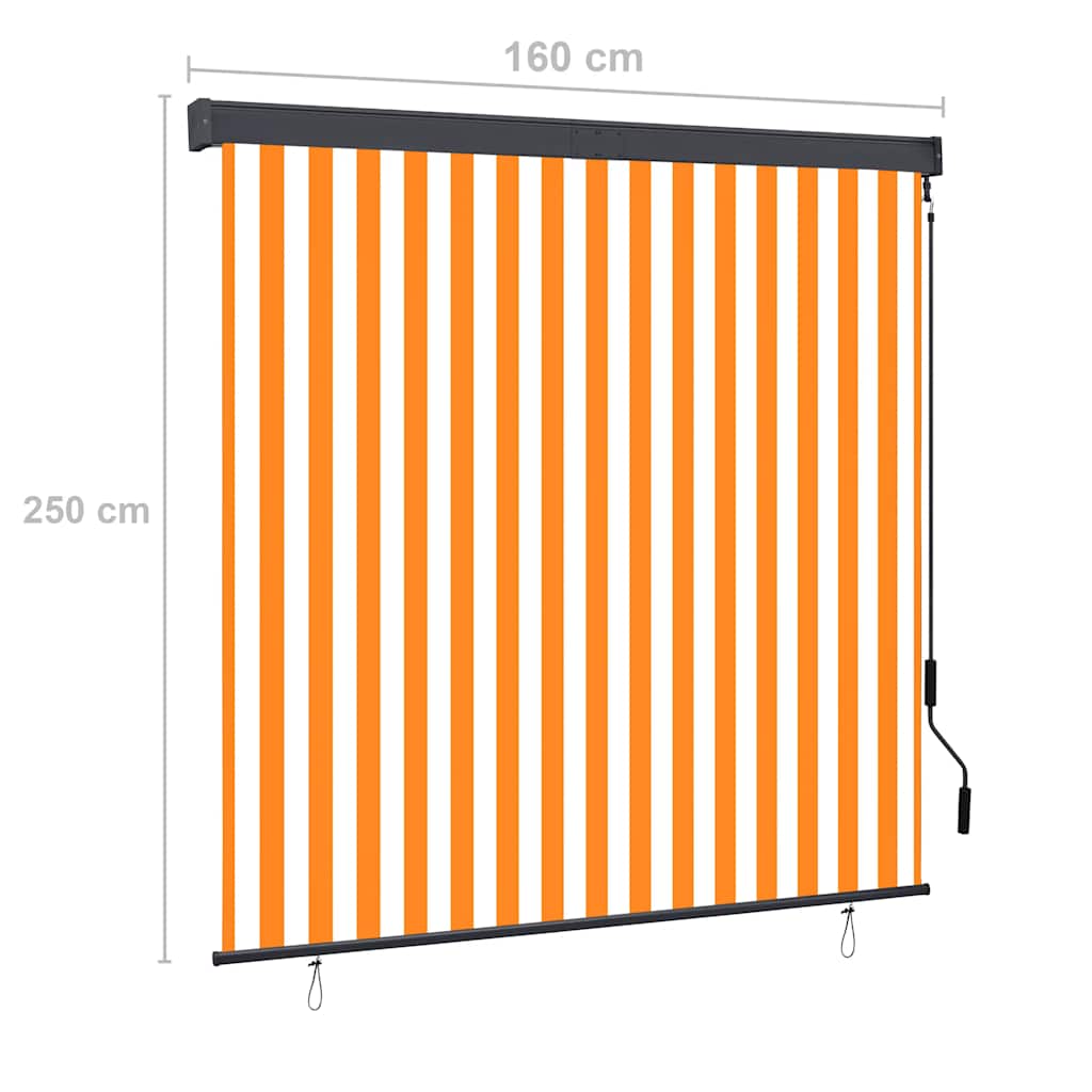 Rolgordijn voor buiten 160x250 cm wit en oranje