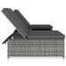 Tuinstoelen 2 st verstelbaar met tafel poly rattan grijs