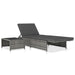 Tuinstoelen 2 st verstelbaar met tafel poly rattan grijs