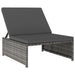 Tuinstoelen 2 st verstelbaar met tafel poly rattan grijs