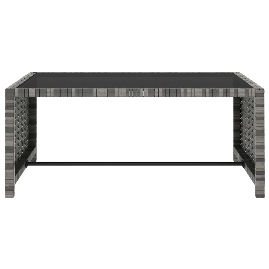 Tuinstoelen 2 st verstelbaar met tafel poly rattan grijs