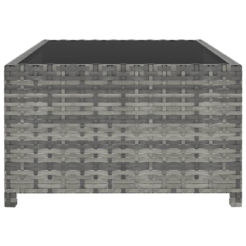 Tuinstoelen 2 st verstelbaar met tafel poly rattan grijs