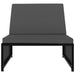 Tuinstoelen 2 st verstelbaar met tafel poly rattan zwart