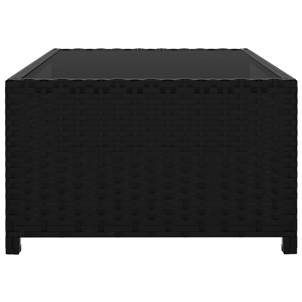 Tuinstoelen 2 st verstelbaar met tafel poly rattan zwart