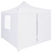 Partytent met 4 zijwanden inklapbaar 3x3 m staal wit