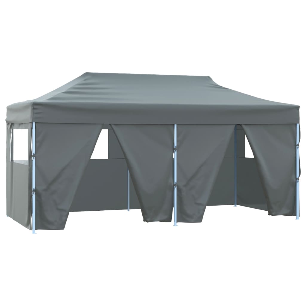 Partytent met 4 zijwanden inklapbaar 3x6 m staal antraciet