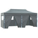 Partytent met 4 zijwanden inklapbaar 3x6 m staal antraciet