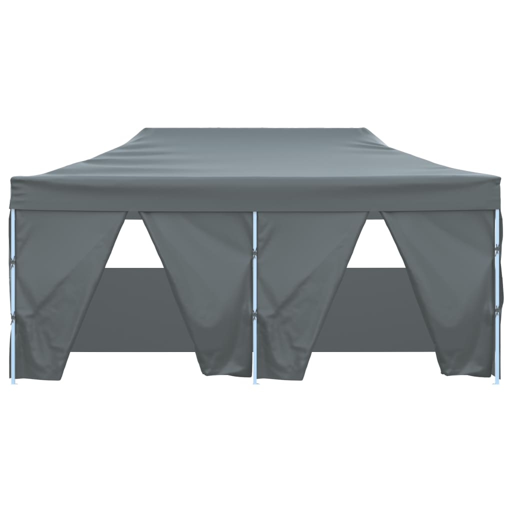 Partytent met 4 zijwanden inklapbaar 3x6 m staal antraciet