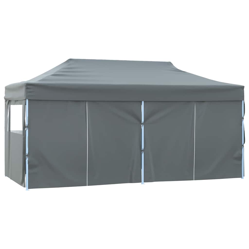 Partytent met 4 zijwanden inklapbaar 3x6 m staal antraciet