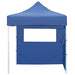 Partytent met 2 zijwanden inklapbaar 2x2 m staal blauw