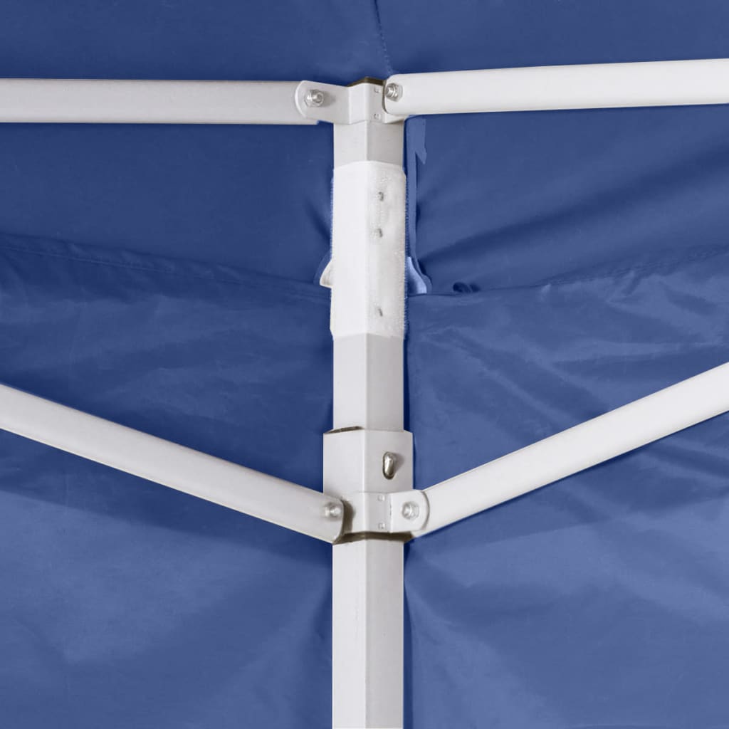 Partytent met 2 zijwanden inklapbaar 2x2 m staal blauw