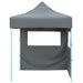Partytent met 2 zijwanden inklapbaar 2x2 m staal antraciet