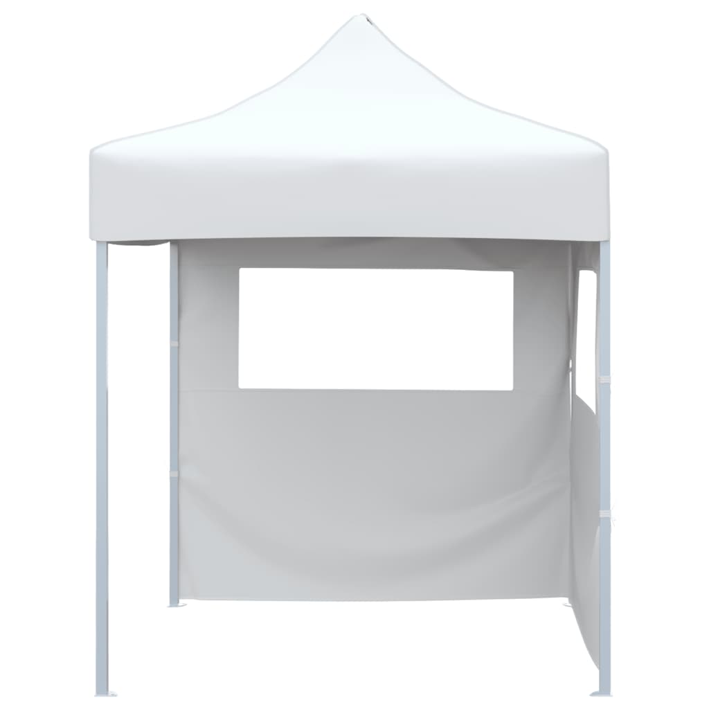 Partytent met 2 zijwanden inklapbaar 2x2 m staal wit