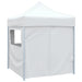 Partytent met 4 zijwanden inklapbaar 2x2 m staal wit