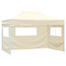 Partytent met 3 zijwanden inklapbaar 3x4 m staal crème
